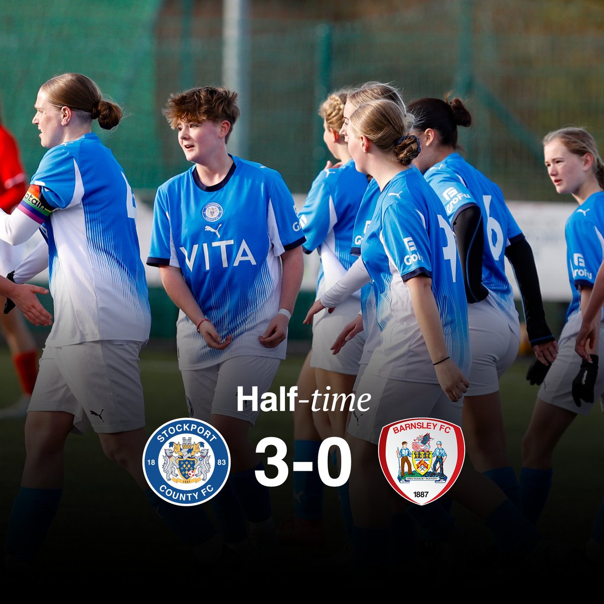 SCFCFootballEd's tweet image. County lead after 45! 😄

#StockportCounty