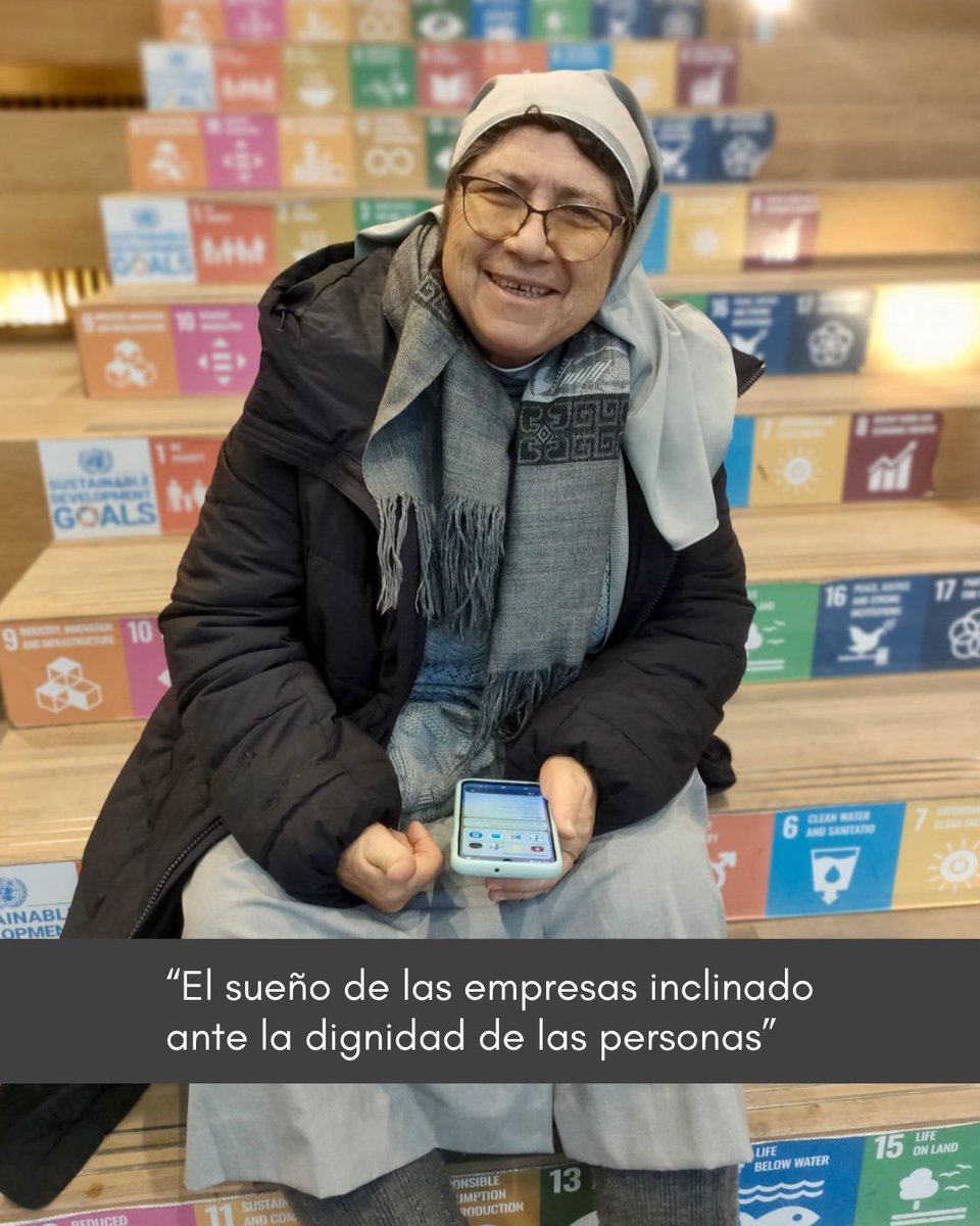 Ana María (hermana Laurita) forma parte de <a href="/repam_amazonia/">REPAM</a> y ha participado en el XIV Foro de Empresas y Derechos Humanos en Ginebra: “Las organizaciones populares son la voz de los que no la tienen, mientras que las empresas son el poder de los que tienen recursos económicos”.