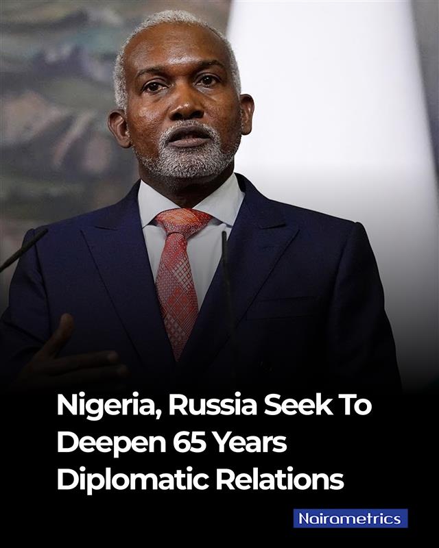 Nairametrics's tweet photo. Nigeria and Russia have reaffirmed their 65-year partnership, with both nations pledging deeper collaboration across defence, energy, education, technology, trade, and humanitarian sectors.

In commemorative messages, Foreign Minister Yusuf Tuggar and Russia’s Sergei Lavrov highlighted decades of mutual respect and strategic cooperation — from space science to security and cultural exchange.

Follow @nairametrics on WhatsApp and Telegram for more updates.