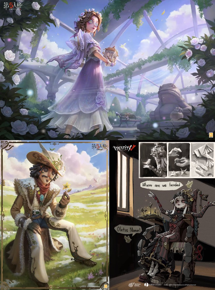 identityV_info's tweet photo. 【11月27日 中国版更新情報】
▶︎メインストーリー更新
イベント報酬:昆虫学者UR衣装、女王蜂SSR携帯、アイコン、家具など
▶︎新ハンター『女王蜂』登場🐝
▶︎新シーズン(S40)開始
・新真髄開放(UR:女王蜂、SSR:探鉱者、小説家)
・ランク秘宝更新(UR携帯品:泥棒、SSR携帯品:心理学者、復讐者)
・推理の径更新(SSR衣装:弁護士)
▶︎ショップ
・記者SSR衣装パック
・遡及シリーズ-カウボーイSSR衣装
・ウィムジーシリーズ-彫刻師UR衣装
・期間限定再販(悪夢-UR衣装『淵』、探鉱者-UR衣装『ゴエティアの遺児』
▶︎イベントショップ(期間限定再販)
・昆虫学者-SR衣装『日常』、小説家-SR衣装『邪念』
・フールズ・ゴールドSSR携帯品『お蔵入りの楽章』
・特殊アクション、アイコン、家具など
▶︎キャラクター曲(居館用レコード)追加
探鉱者、フールズ・ゴールド、昆虫学者、女王蜂、記者、少女、小説家、悪夢、作曲家