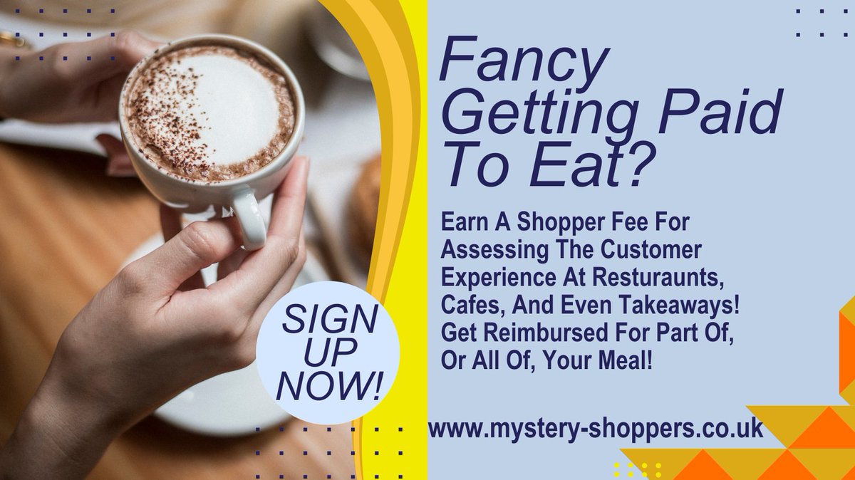 🍴 Love dining out? Get paid to visit restaurants, cafés, and even some takeaways! Earn a shopper fee and get reimbursed for part or all of your meal.

Sign up at mystery-shoppers.co.uk

#mysteryshopping #sidehustle #ukjobs