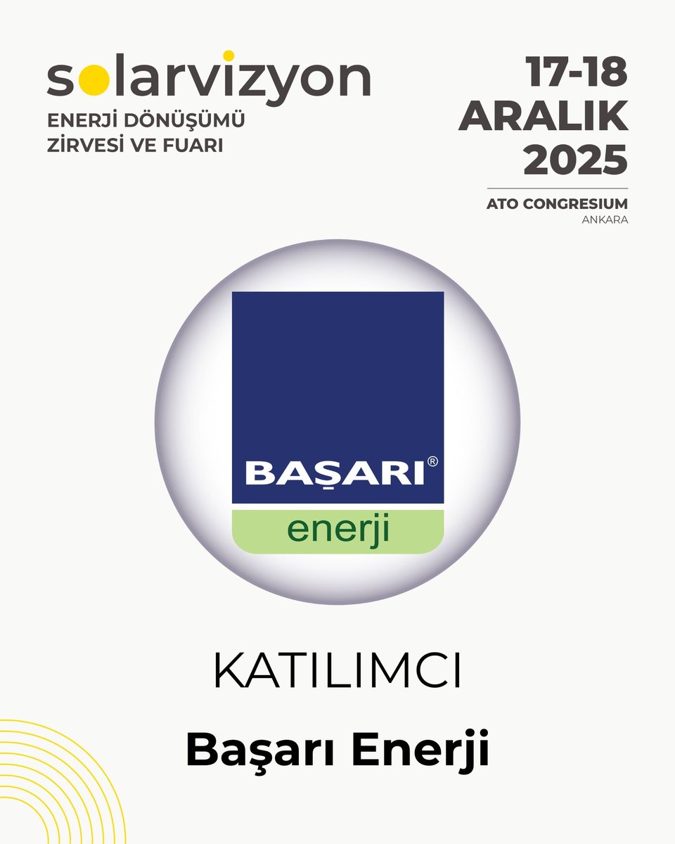 Katılımcımız Başarı Enerji’ye teşekkürler!

Yenilenebilir enerji alanında mühendislik, EPC, tasarım ve kurulum hizmetleri sunan Başarı Enerji; aynı zamanda yerli üretim KAAN Tracker güneş takip sistemi ile arazi GES projelerinde yüksek verimlilik sağlayan yenilikçi çözümler