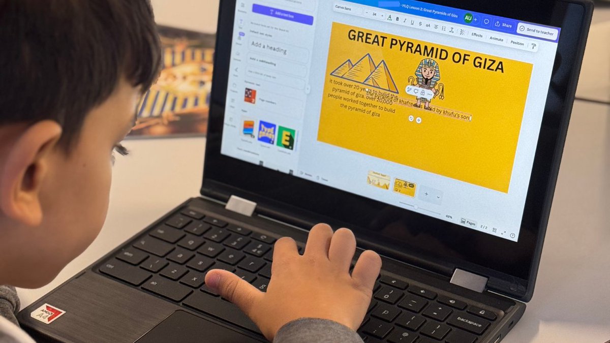 Westminster Class have been busy exploring their HLQ topic! 📚💻The children researched the Great Pyramids of Giza using books &amp; online sources, then worked together to create brilliant posters which they proudly presented to the class. Fantastic teamwork and great learning! 👏