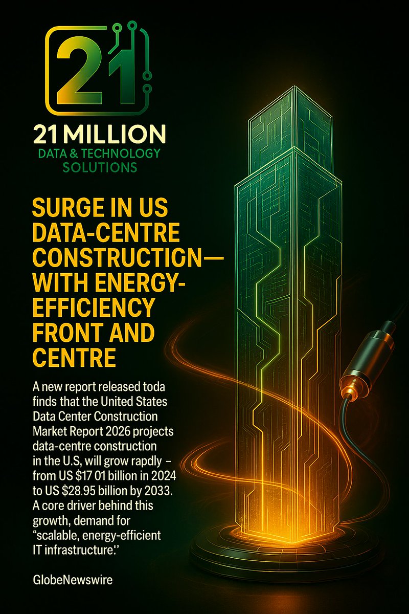 21millionlabs's tweet image. Energy-Efficient Data Centres Surge Across the US.
#21MillionLabs #EnergyEfficientComputing #DataCenters #AIFuture #SustainableTech #GreenEnergy #TechInfrastructure #DigitalTransformation #SmartComputing #CaribbeanTech #AIEnergy #FutureOfCompute #CleanPowerTech