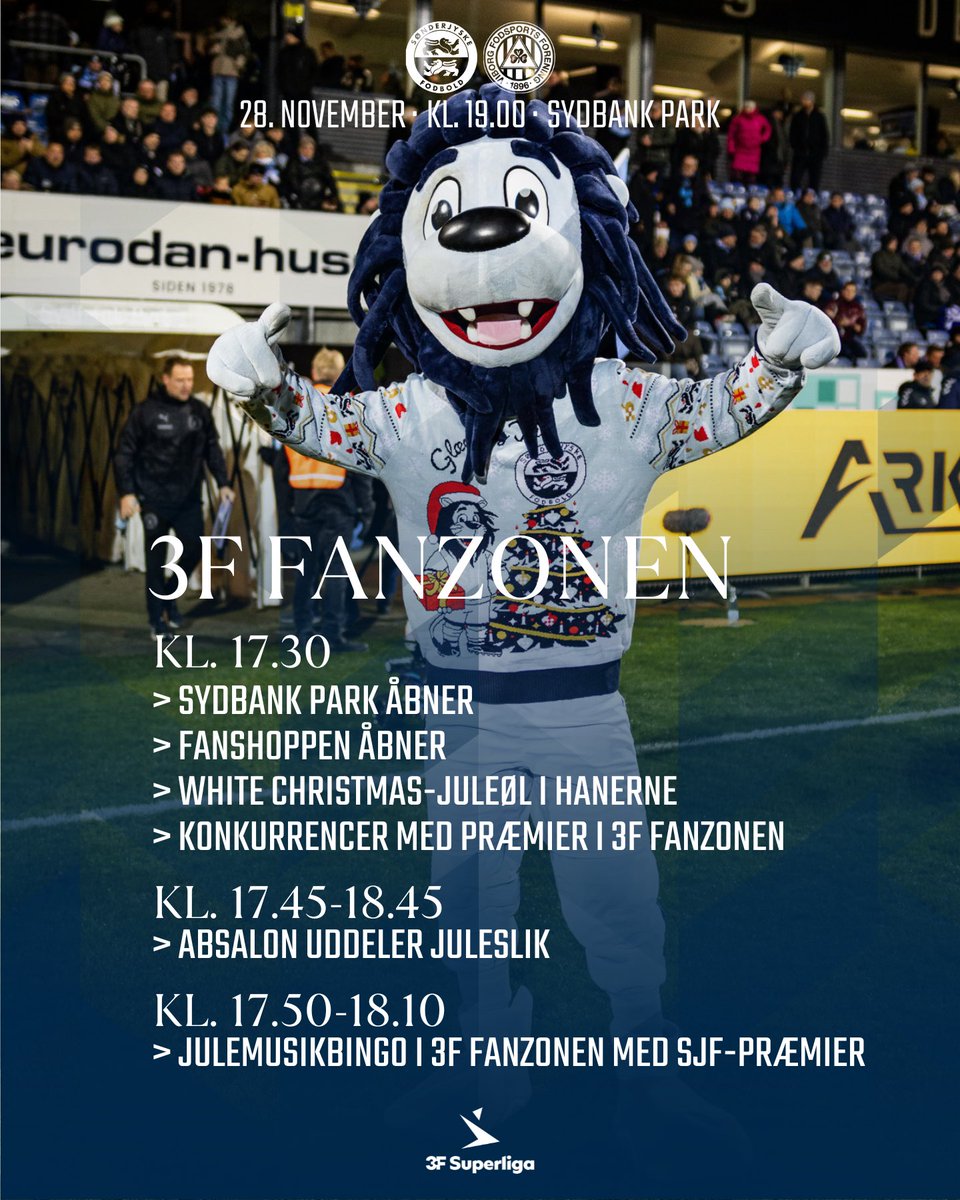 Der er julestemning i 3F Fanzonen, når vi fredag aften møder Viborg FF i årets sidste hjemmekamp 🎅 Se programmet her 👇