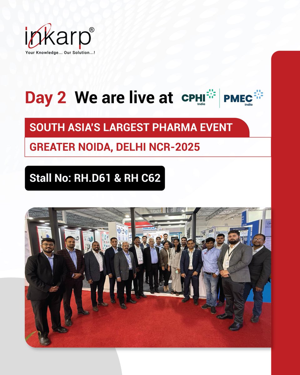 inkarpindia's tweet image. 🌟 Day 2 at CPHI-PMEC 2025! 🌟

We’re live at Stall RH.D61 &amp;amp; RH C62 bringing pharma, biotech &amp;amp; lab innovations to life. 🔬

Join us for live demos, expert talks &amp;amp; cutting-edge instrumentation for scientific research labs.

#InkarpInstruments #CPHIIndia2025 #Biotech #PharmaRAndD