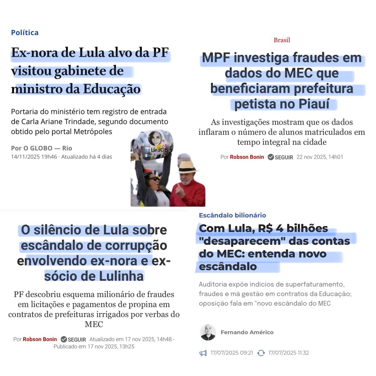 iaragb's tweet image. Por que a imprensa está calada sobre o escândalo do MEC na família da Silva⁉️