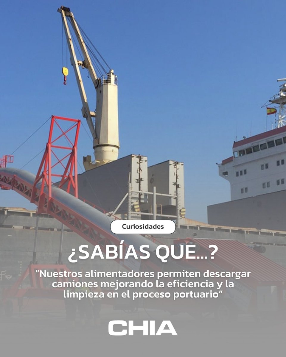 🚛 ¿Sabías que los alimentadores CHÍA permiten descargar camiones sin que el producto toque el suelo?

Cargan directamente sobre la cinta transportadora y garantizan una dosificación continua y precisa.

#CuriosidadesCHIA #SectorPortuario #CHIA