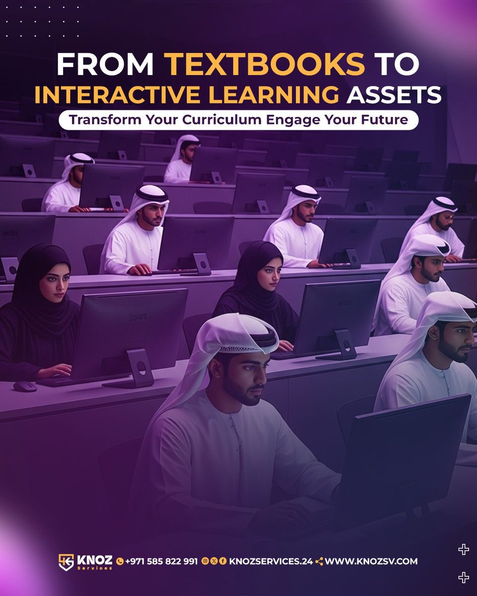 KnozServices's tweet image. We transform written curriculum into engaging visual and audio content—clear voiceovers, creative designs, and videos that make learning enjoyable and memorable. #EducationalDesign #AudioVisualLearning #CurriculumTransformation #StudentEngagement #KNOZForSchools