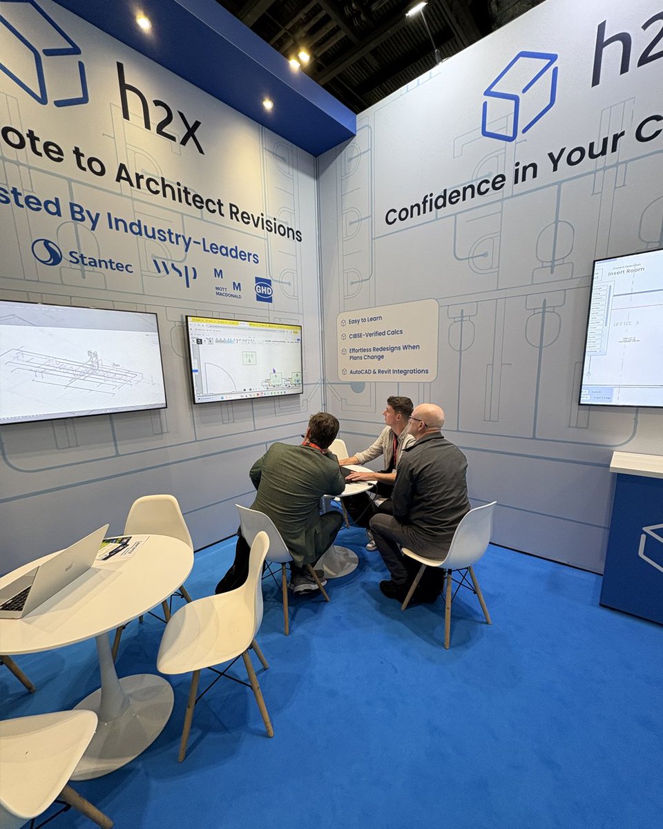 h2xengineering's tweet image. elementalLONDON done ✅

Big thanks to everyone who stopped by the h2x stand last week!

We had some great convos about designing mechanical and plumbing systems without spreadsheets and guesswork, generating automated CIBSE-verified calcs, how we integrate with Revit, and more.…