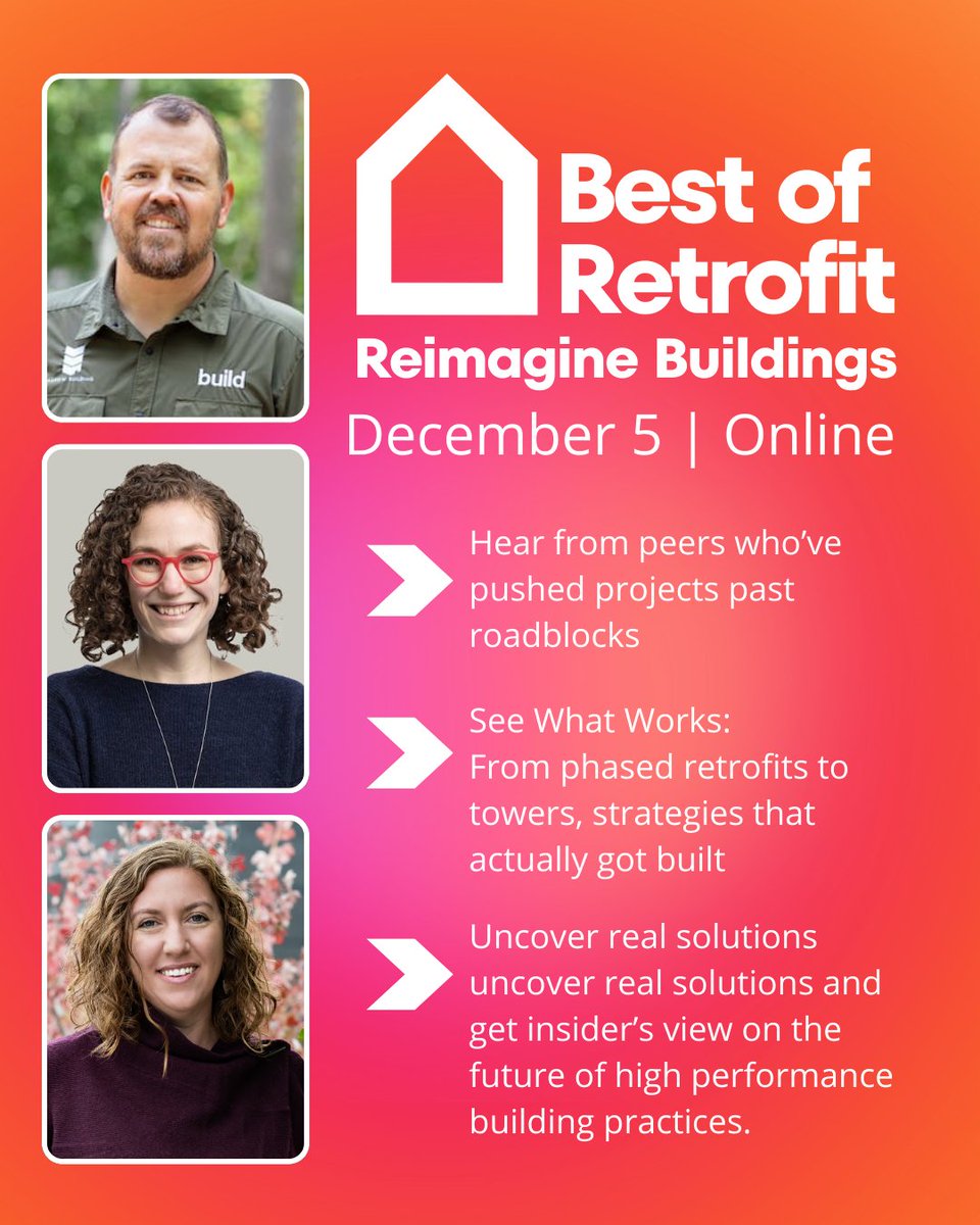 PHAccelerator's tweet image. On December 5, you’ll hear directly from the architects, builders, engineers, and researchers at the forefront of retrofit innovation.

Meet the speakers and register here: ow.ly/BzAl50XvW4L