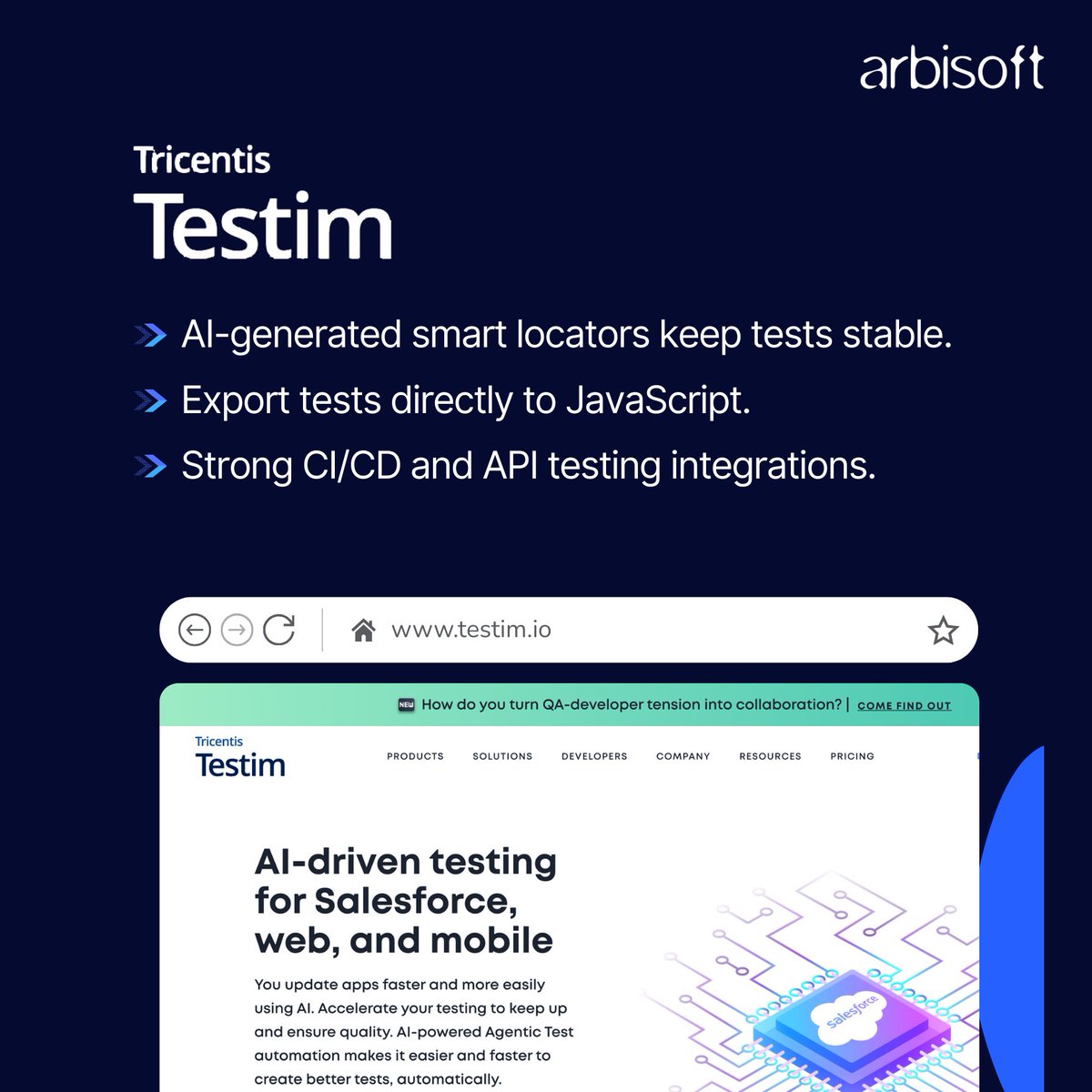 arbisoft's tweet image. AI tools are rewriting test automation! ⚡
From plain-English tests to self-healing UIs, these platforms make QA smarter, faster, and more reliable.
Full breakdown by Salman Tariq, SQA Engineer at Arbisoft: tinyurl.com/2wcwfpam

#AI #TestAutomation #Arbisoft