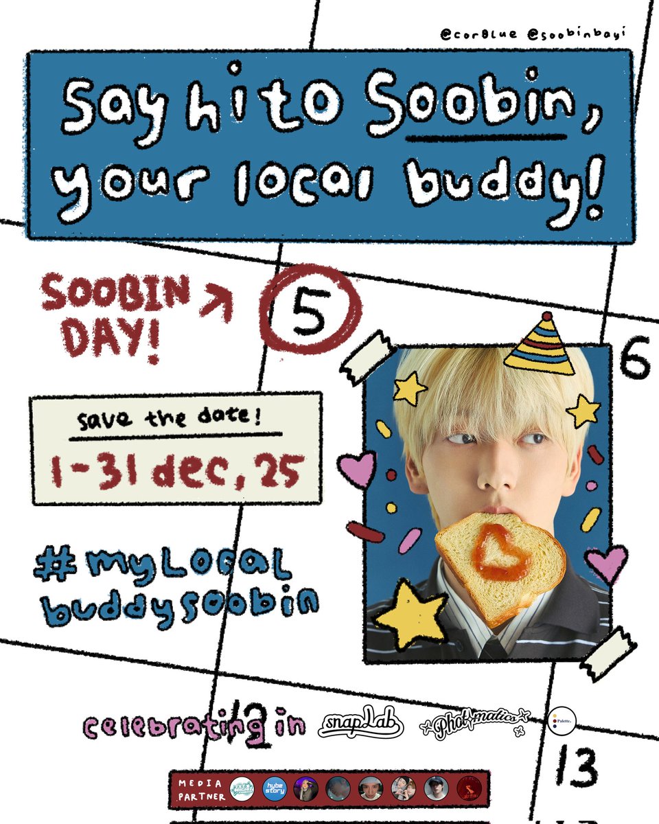 cor8lue's tweet image. Say Hi to Soobin, Your Local Buddy 🏠
holiday season is here, and your local buddy is waiting!

a birthday photobooth frame for TXT Soobin
by @cor8lue @soobinbayi 

dec 1 - 31, 2025
find us at photomatics, snaplab, &amp;amp; palette

share your memories with #MyLocalBuddySoobin 🤍