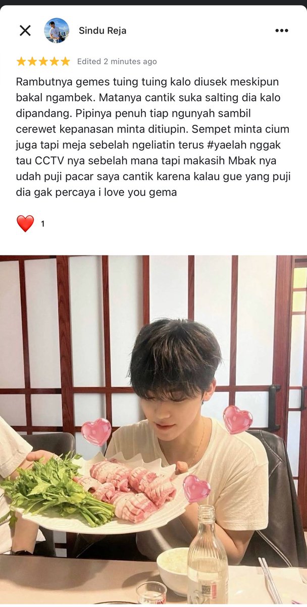 duapuIuhtiga's tweet photo. Nyoba stalk google reviewnya sindu reja yang…. simpulin sendiri aja dah guys….

nomin au https://t.co/6HFFYhX34f