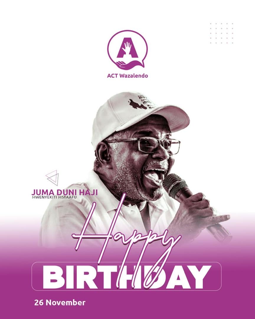 ACTwazalendo's tweet image. Heri ya siku ya kuzaliwa Mwenyekiti Mstaafu wa chama chetu.Mungu akujalie maisha marefu na afya njema mpambanaji wa muda wote Mzee Juma Duni Haji.
