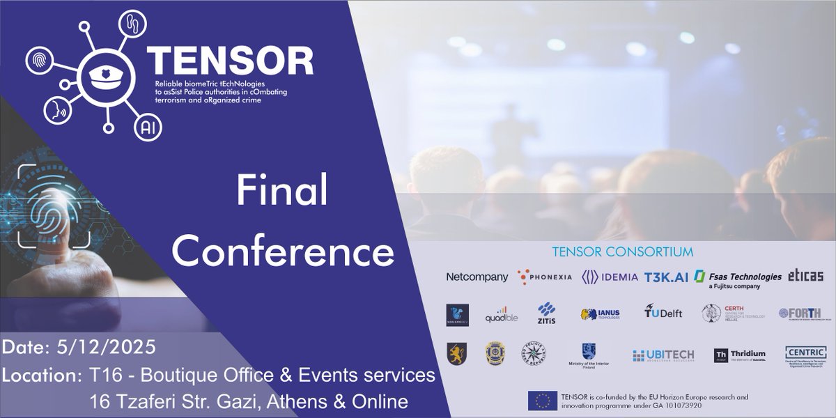 tensor_horizon's tweet photo. 🔔 TENSOR Final Conference – 5 Dec 2025!

Join us in Athens or online for a one-day event bringing together EU projects.
Topics: project results, end-user perspectives, policy insights &amp; EU synergies.

📍 T16, Gazi (Hybrid)
📝 Register: [https://t.co/K1Nih5SJMB] https://t.co/yeBuz8tgjQ