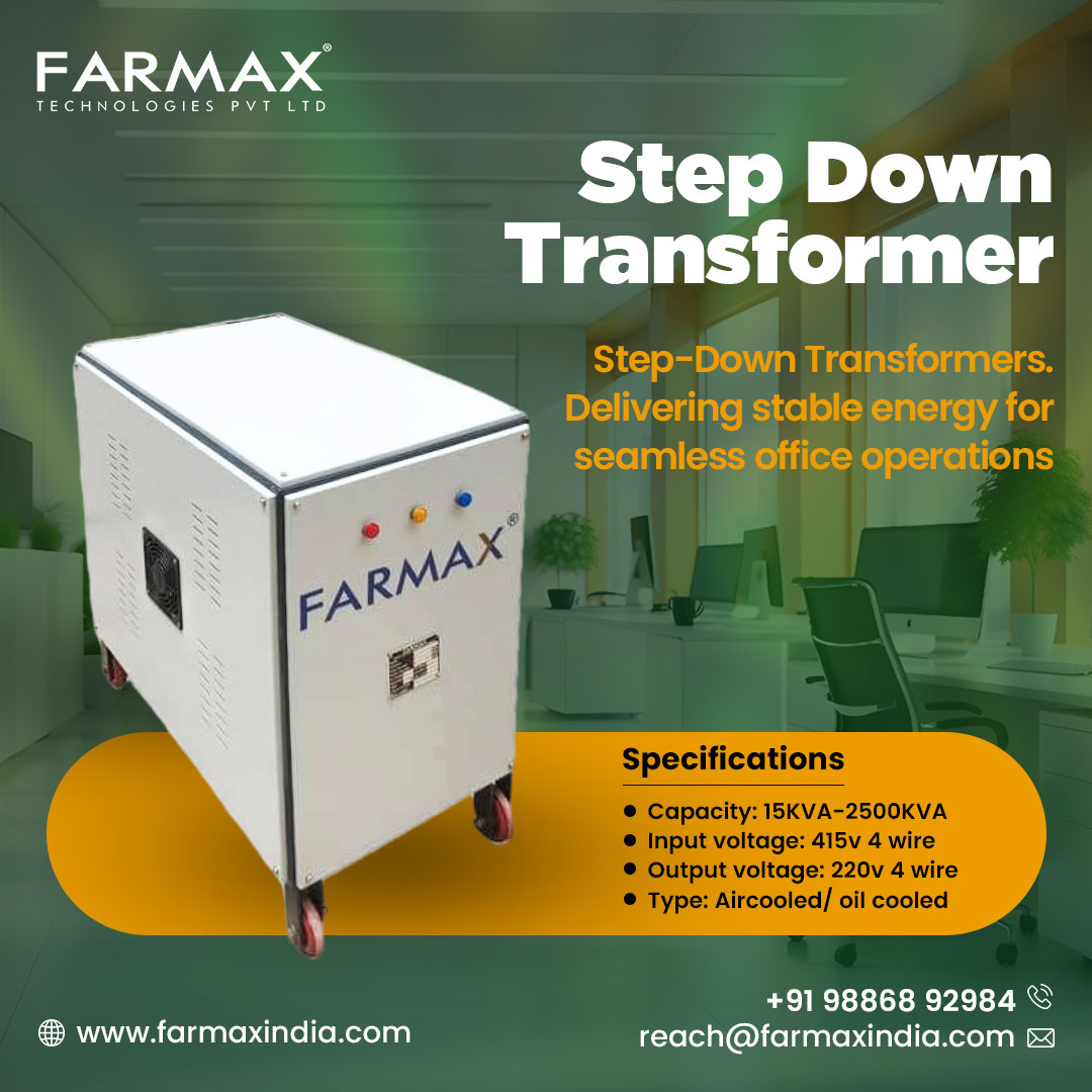 FarmaxT's tweet image. Step-Down Transformers!
Step-Down Transformers. Delivering stable energy for seamless office operations.
📞 Call Us: 98868 92984
🌐 Learn more: farmaxindia.com
#stepdowntransformer #powersolutions #stableenergy #officeefficiency #reliablepower #energymanagemen
