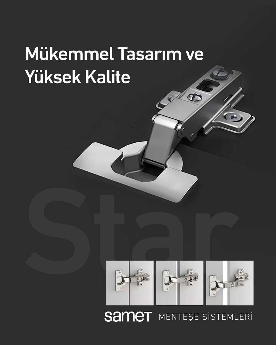 ✔️ Uzun ömürlü kullanım
✔️ Yumuşak &amp; sessiz kapanma
✔️ Kolay montaj
✔️ Kusursuz hizalama

Mobilya kalitesini fark ettiren küçük bir dokunuş. 
Profesyonellerin tercihi, kaliteyi önemseyenlerin vazgeçilmezi!

#samet #menteşesistemleri #alizebodrum #mobilya #menteşe