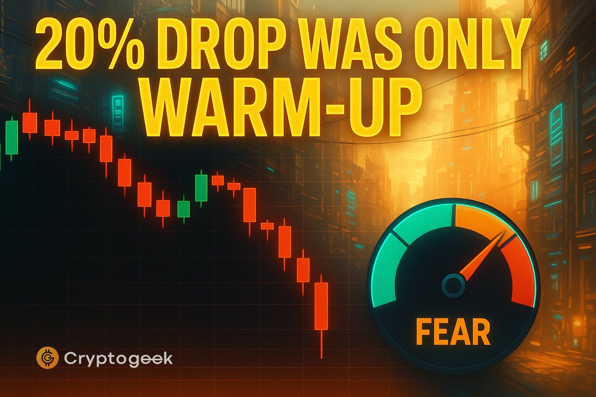 the_Cryptogeek's tweet image. 20% drop and still not done? 📉

Fresh data signals more downside risk for $BTC after the latest crash, while dip buyers argue this is just classic cycle volatility 😏
Capitulation incoming or golden entry?
#Bitcoin #MarketAnalysis #BTC