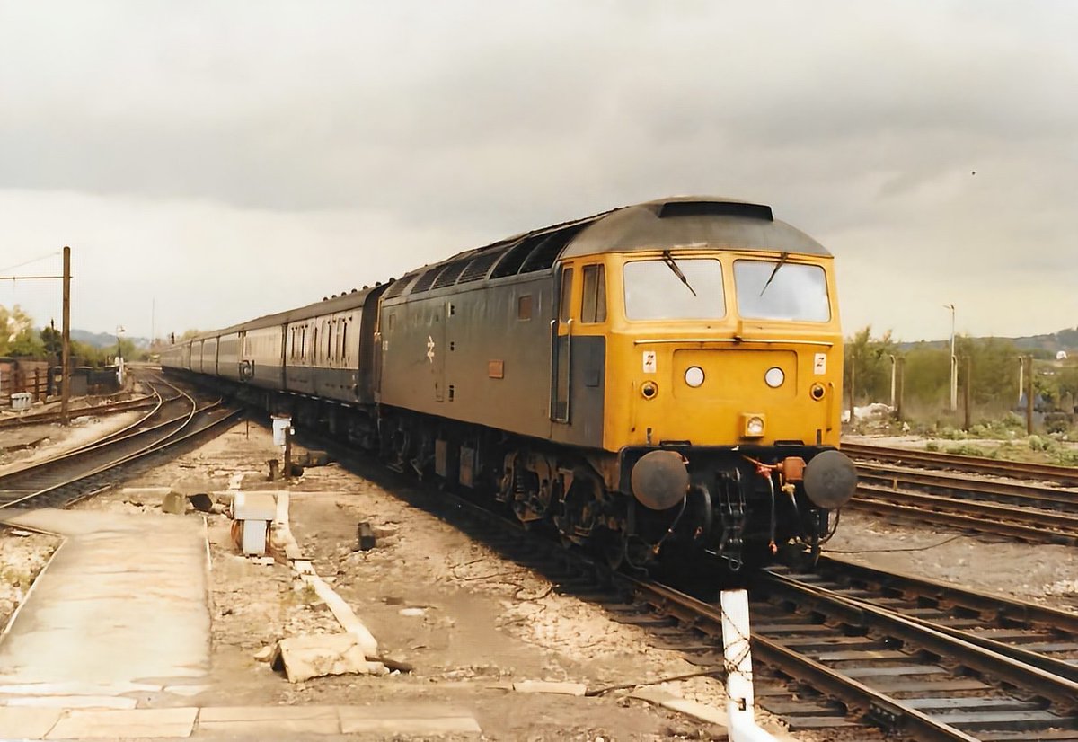 47623 at Derby with 1O19 0801 Newcastle - Poole 25th May 1985.