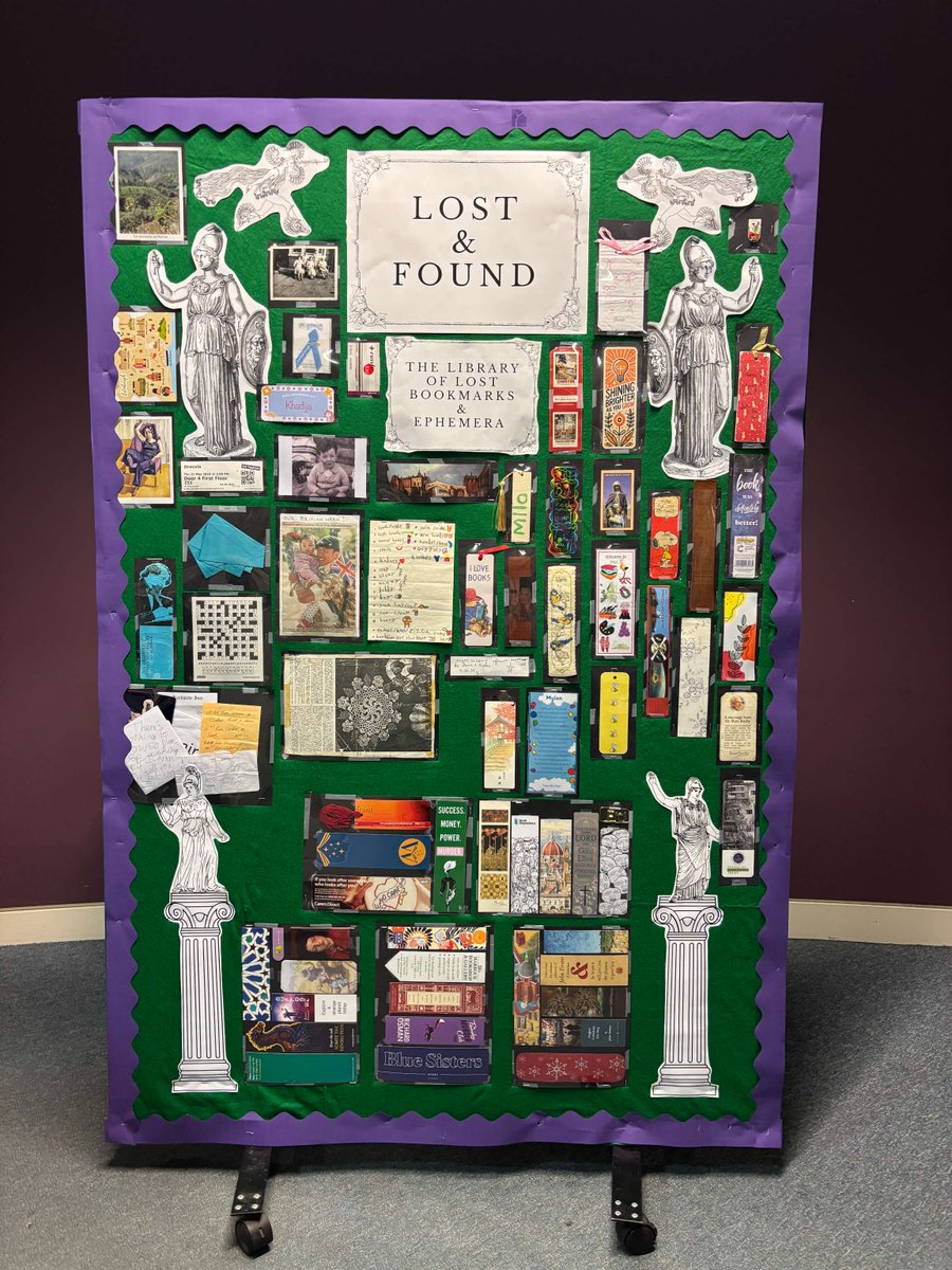 TraffLibraries's tweet image. One of our Urmston Library Librarians has been working hard to bring you this very special exhibit. These are all found ephemera from customers left inside our books. See if you recognise anything... #UrmstonLibrary #LostAndFound