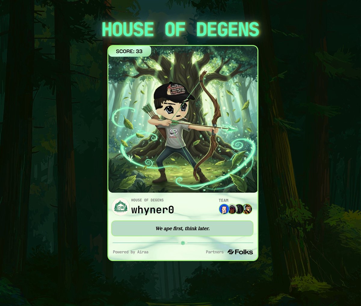 Whyner0's tweet image. Just minted a card on @AiraaAgent and got a score of 33  time to rant a bit about Folks 👇

What is @FolksFinance?

Folks is a non-custodial DeFi protocol that stands out for its cross-chain capabilities. With Folks, you can deposit, borrow, stake, and trade crypto assets across…