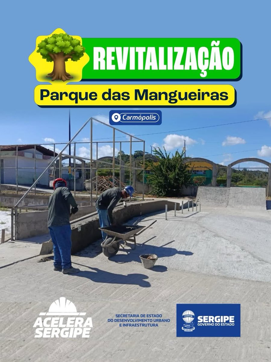 governosergipe's tweet image. O trabalho que transforma tá em Carmópolis, meu povo! 🤩

Fomos dar uma olhadinha nas obras de Revitalização do Parque das Mangueiras, em Carmópolis e olha… o trabalho segue segue avançando e já já a população vai ter um lindo ambiente de lazer pra aproveitar. 💙

#Obra #Governo