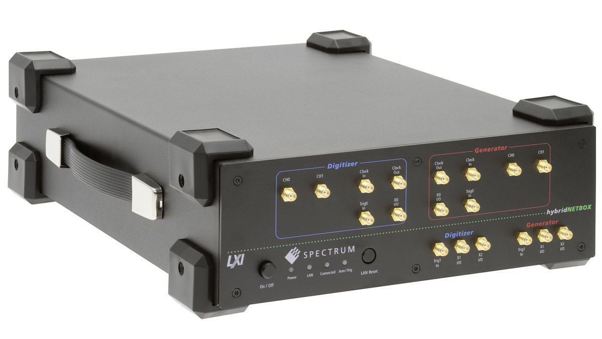 SpecInstruments's tweet image. Signal creation, capture and analysis in one easy-to-use instrument! Our hybridNETBOX combines a multi-channel AWG and digitizer in a portable unit. Read more: spectrum-instrumentation.com/landing_pages/…
#TestAndMeasurement #TandM #LabEquipment #SignalAcquisition #DAQ #Digitizers
