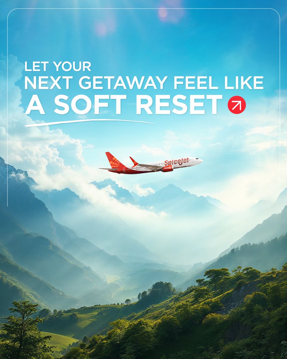 flyspicejet's tweet image. If the city feels heavy, it&apos;s time to take off. A little trip can make all the difference. Book now!

#flyspicejet #spicejet #destination #freshair #flights #aviation #addspicetoyourtravel

(1/2)