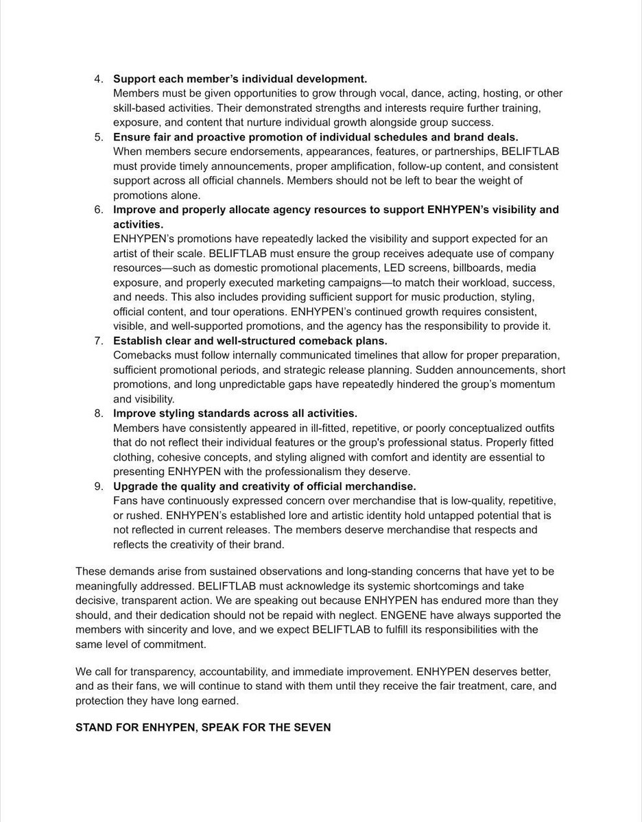 redstringfates's tweet image. These are pressing concerns that require immediate attention. We urge @BELIFTLAB to take concrete action without delay.

TAKE ACTION BELIFT
#ENHYPENDeserveBetter
#StandWithENHYPEN
#BELIFTDoBetter