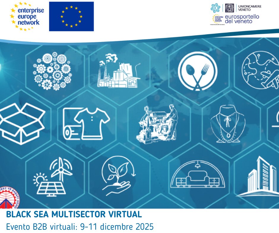 unioncamereVEN's tweet image. Black Sea Multisector Virtual B2B | Evento di incontri in modalità virtuale dal 9 all&apos;11 dicembre.

🔗unioncamereveneto.it/black-sea-mult…

Registrazione gratuita entro il 3 dicembre 
In fase di registrazione selezionare come &quot;support office&quot; Unioncamere del Veneto

#EENCanHelp #B2B