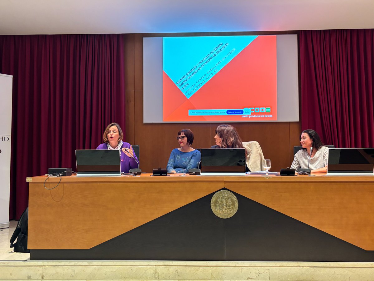 En las magníficas Jornadas sobre «Violencia
de Género y Mujeres en Riesgos de Exclusión Social», celebradas en la Facultad de Derecho de la Universidad de Sevilla. En CCOO Sevilla reclamamos un mayor compromiso del tejido empresarial al respecto. Gracias <a href="/djamilkahale1/">Djamil Tony Kahale Carrillo</a>