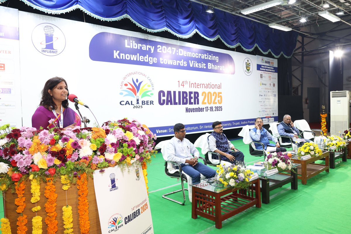 INFLIBNET's tweet image. Sharing glimpses from Panel Discussion - 2 at the 14th International CALIBER 2025! Focus: Libraries&apos; Role in the Research Information Ecosystem. Chaired by Dr. Ravinder Kumar Chadha.
#CALIBER2025 #ResearchSupport #Libraries #ViksitBharat