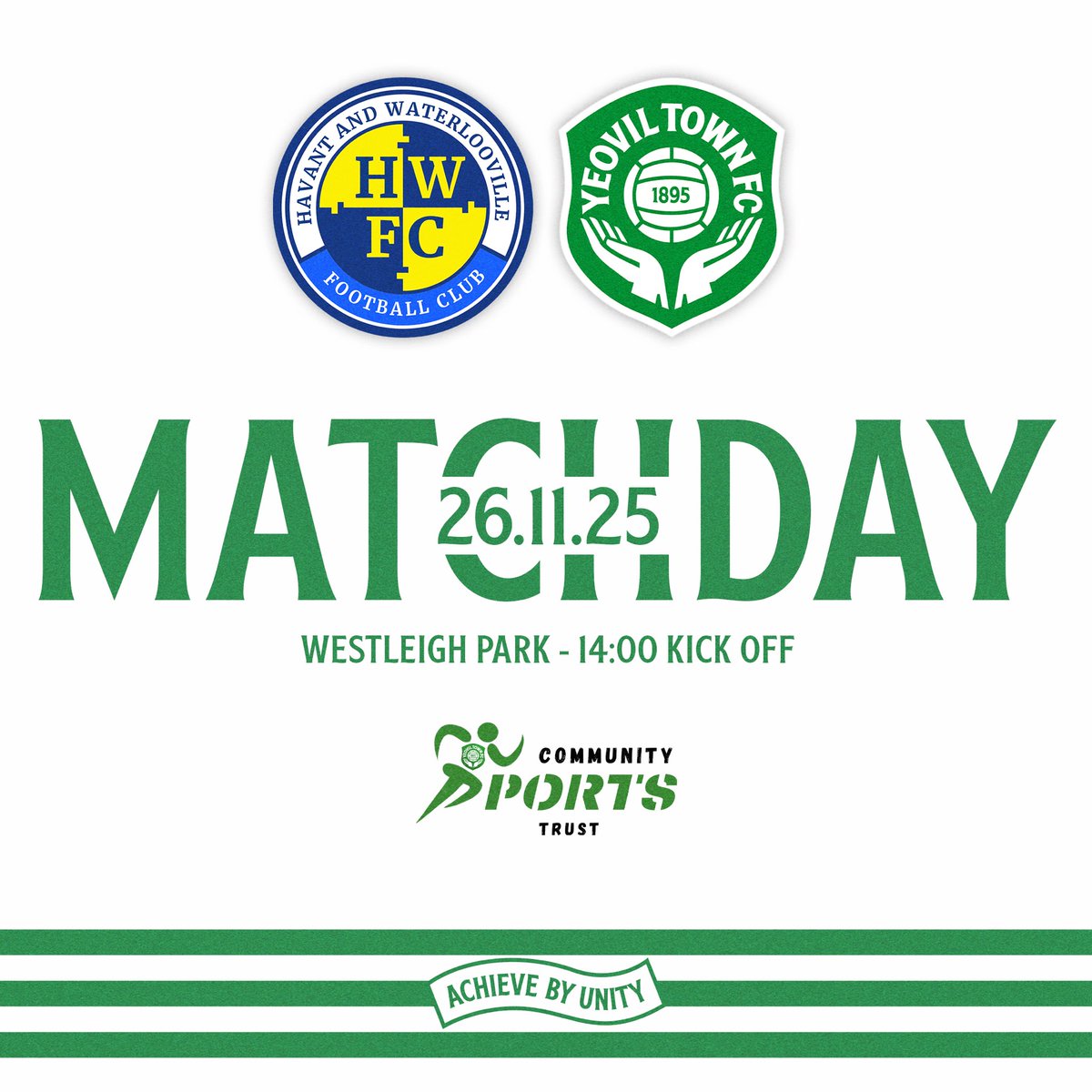 Matchday! ⚽️

We are on the road this afternoon in the National League U19 Alliance as we travel to Havant &amp; Waterlooville.

#YTFC 💚