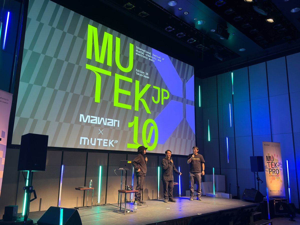 mawariXR's tweet image. MUTEK Japan’s 10 year anniversary was a very special moment for us.
We had the opportunity to bring @luismawari and @takeo_es9 on stage to share Mawari’s past, present, and the vision that moves us forward.

Thank you for the warm support and for believing in what we are…