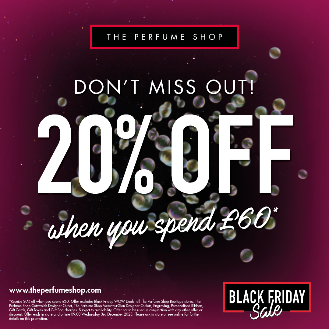 Get 20% Off when you spend £60 in store or online today - don't miss out!
@theperfumeshop <a href="/TPS_Clydebank/">TPS_Clydebank</a> 
#BlackFriday2025 #theperfumeshop #tpssc