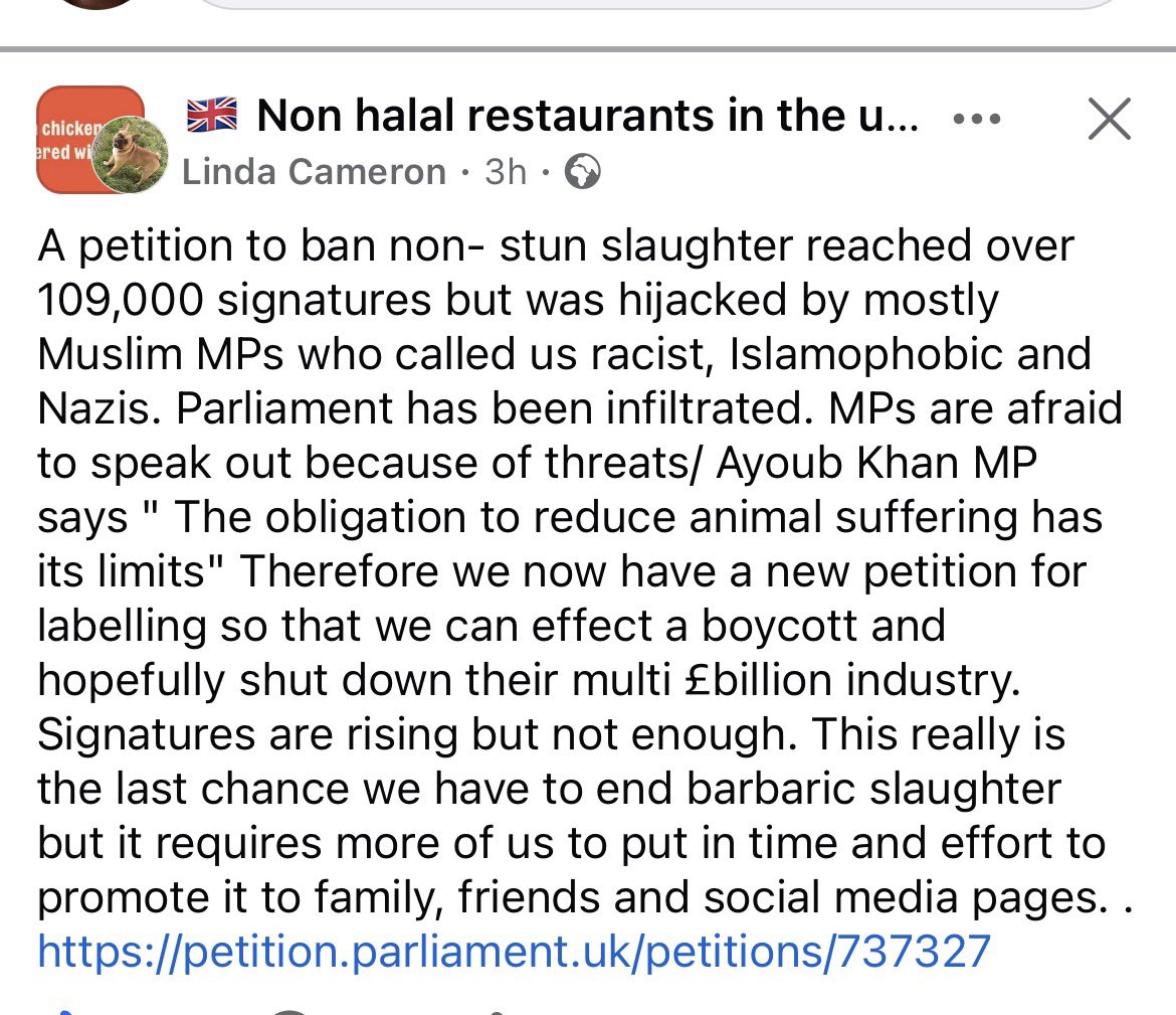 BaldrickTherapy's tweet photo. Animals are suffering non stun barbaric killing because of Halal Muslim takeover.
https://t.co/KMrGysqREk https://t.co/FEGcC1tElp