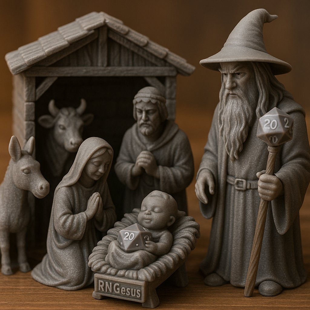 Don't forget this Christmas:
RNGesus died for your catastrophic dice rolls.