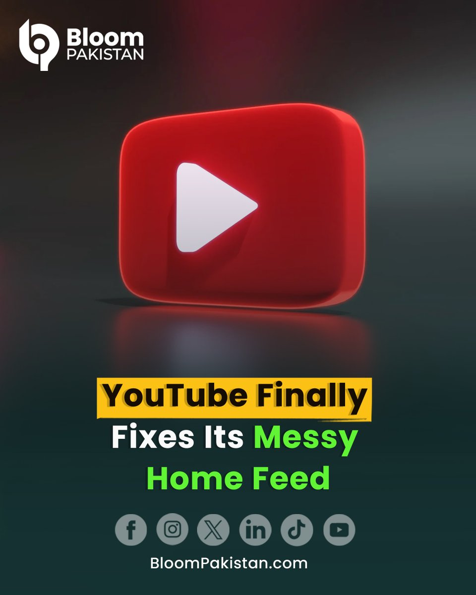 bloom_pakistan's tweet image. YouTube Tests “Your Custom Feed” to Give Users More Control Over Home Feed.

Read More bloompakistan.com/youtube-finall…

#YouTube #CustomFeed #UserExperience #TechUpdate #SocialMedia #VideoStreaming #Algorithm #DigitalTrends