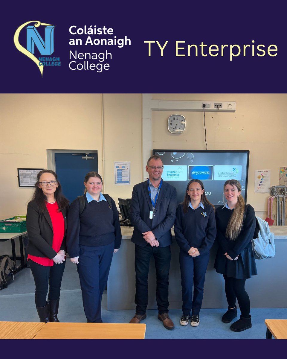 NenaghCollege's tweet image. Ms O Keeffe was delighted to welcome Gary Lowe from Whizzkids, supported by the Local Enterprise Office, to speak with our TY students in Nenagh College today. 
#enterprise #ty #leo @LEOTipperary