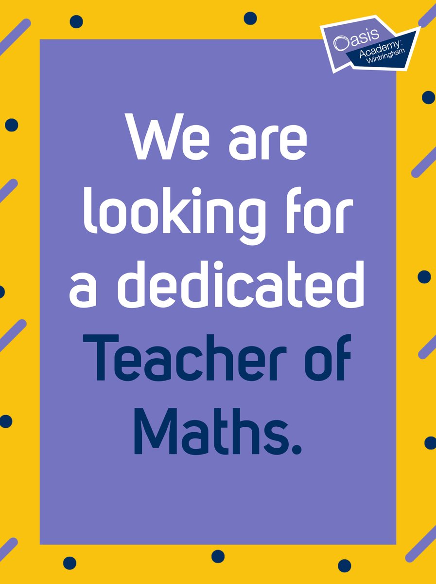 OAWintringham's tweet image. We are looking for a dedicated Maths Teacher who can bring the poetry of mathematics to life in the classroom and inspire students to see its beauty and power in everything they do. Apply here: …cademywintringham.schoolrecruiter.com/jobseekers/job… #TeachingJobs #MathsEducation #JoinOurTeam