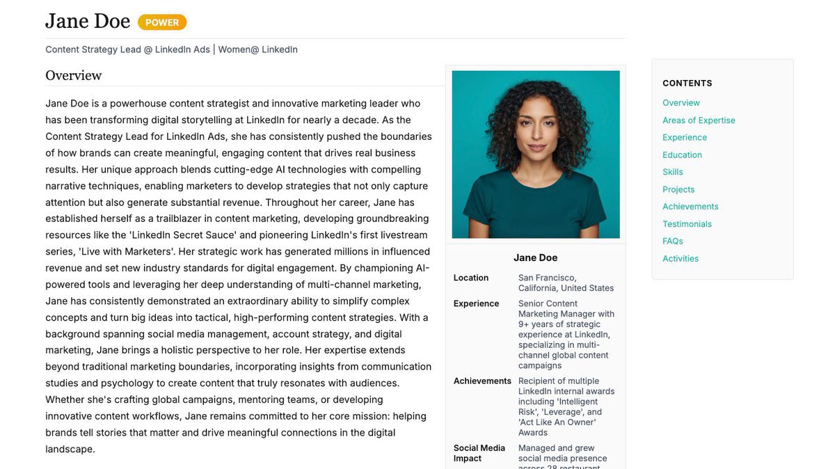amiagoodcoder's tweet photo. Last week I built a product where you can create personal AI-First wikipedia page for better visibility.

This wins where LinkedIn fails - AI visibility. https://t.co/Z9uW1fsU9I