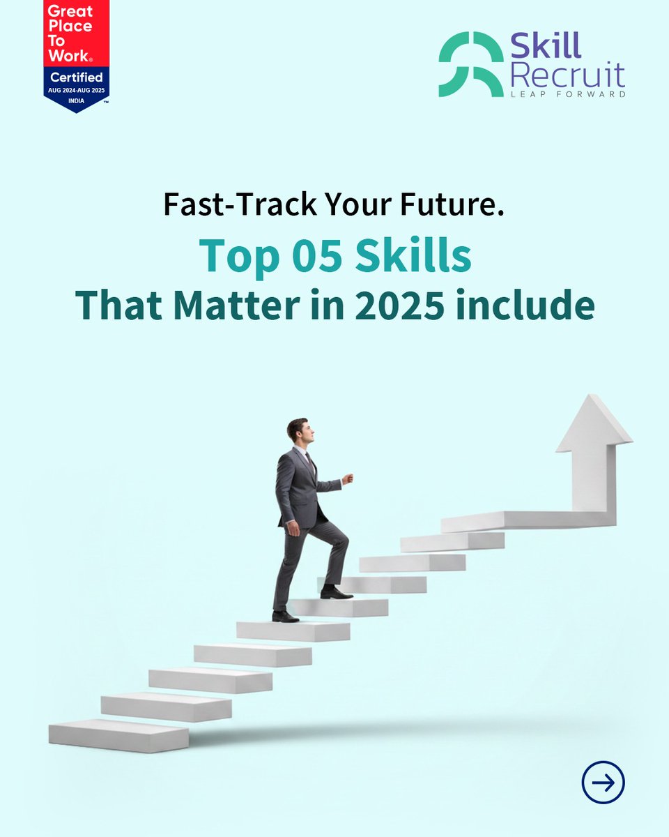 SkillRecruit's tweet image. Ready to take on tomorrow? 🚀

SkillRecruit is your partner in shaping the future of work. 📈

From mastering cutting-edge tech like AI and cybersecurity to strengthening your adaptability, we’re here to help you level up💡

#LeapForward #FutureSkills #SkillRecruit