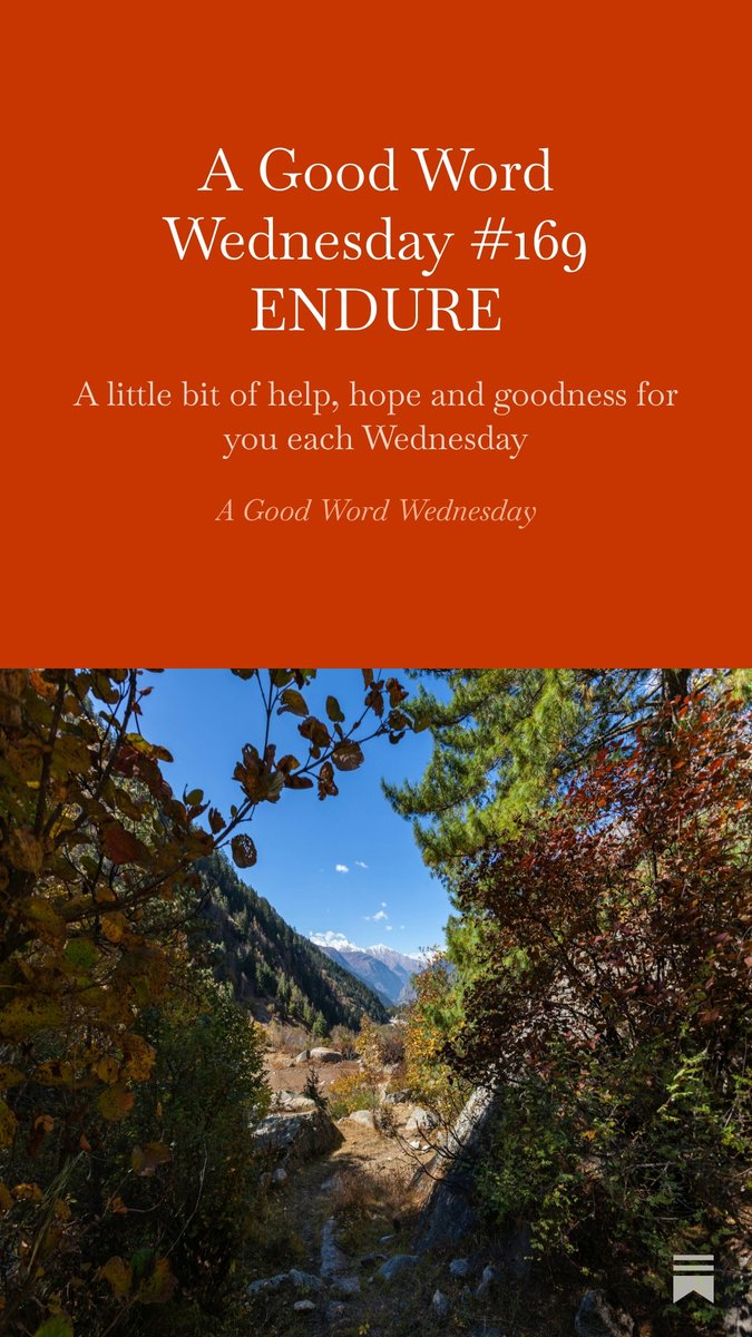 deannalsanders's tweet photo. How do you endure when life presses in? What helps you to remember that the Lord is good? ENDURE. It's Your Good Word for Your Wednesday. https://t.co/hqzOoMEKZH https://t.co/fYkcPiM7gg