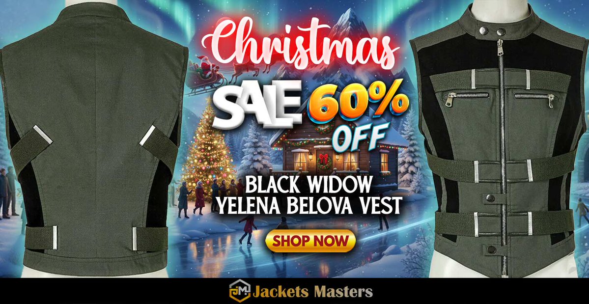 JacketsMasters's tweet image. #Christmas Hot offer Get 60% OFF on #BlackWidow #YelenaBelova Cotton Vest.
&amp;lt;Shop From jacketsmasters.com&amp;gt;
jacketsmasters.com/product/black-…
#ChristmasSale #Sale #Christmas2025 #christmasdecor #christmasgifts
#ChristmasVibes #ChristmasMagic #christmasiscoming
#christmasgiftideas