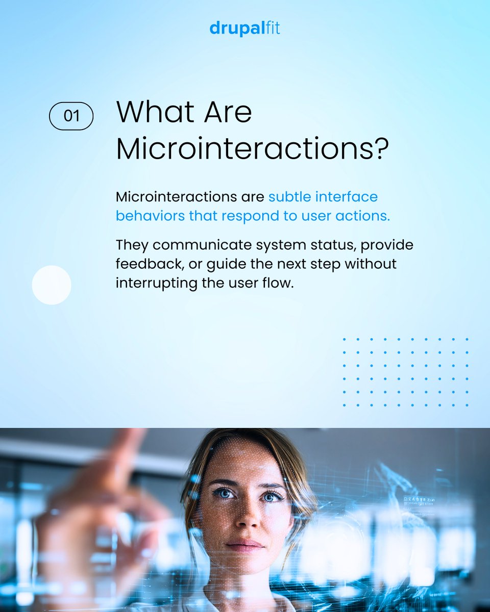 Drupal_Fit's tweet image. Your website might be hurting the user experience without you noticing.

Microinteractions—like responsive buttons or real-time form feedback—guide users, reduce friction, and boost accessibility for screen-reader and keyboard users. 👨‍💻

#uxdesign #Accessibility #UserExperience