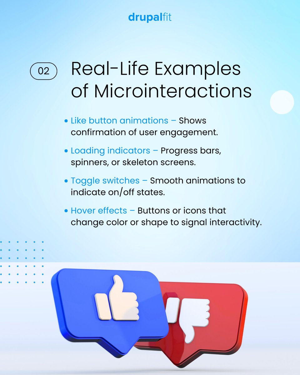 Drupal_Fit's tweet image. Your website might be hurting the user experience without you noticing.

Microinteractions—like responsive buttons or real-time form feedback—guide users, reduce friction, and boost accessibility for screen-reader and keyboard users. 👨‍💻

#uxdesign #Accessibility #UserExperience