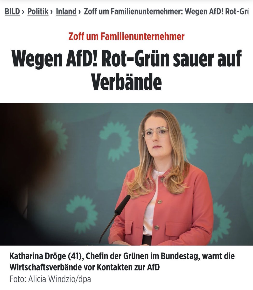 Demokratie und ein offenes Wirtschaftsmodell sind die Grundlage unseres Wohlstands. 

Kein Unternehmen wird langfristig erfolgreich sein, wenn Rechtsextreme unser Land spalten und unser friedliches Zusammenleben gefährden. 

(1/3)

bild.de/politik/inland…