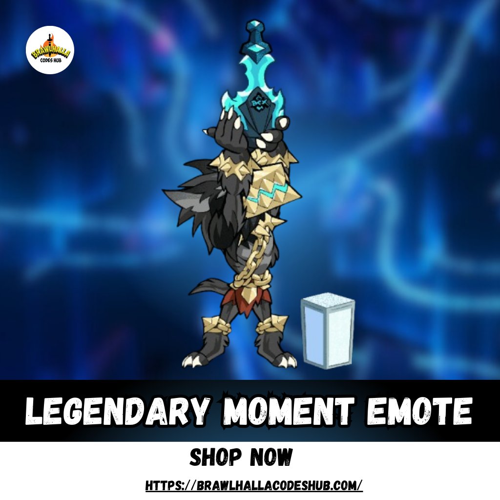 Brawlcodeshub's tweet photo. Secured the win? Time for the flex. 💪

Get the exclusive "Legendary Moment" Emote and rub that W in your opponent's face. Your collection isn't complete without this iconic taunt!
🏆 Shop Now and secure the legend status

#Brawlhalla #LegendaryMomentEmote #BrawlhallaCodes https://t.co/tWgb5FUwKS