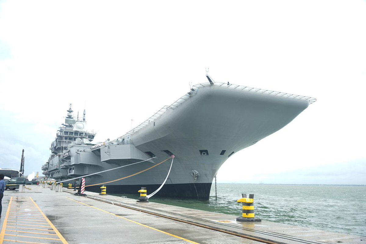 Defencematrix1's tweet image. LATEST: Indian Navy&apos;s indigenous aircraft carrier, INS Vikrant has arrived in Sri Lanka as part of an International Fleet Review to celebrate the 75th Anniversary of Sri Lankan Navy